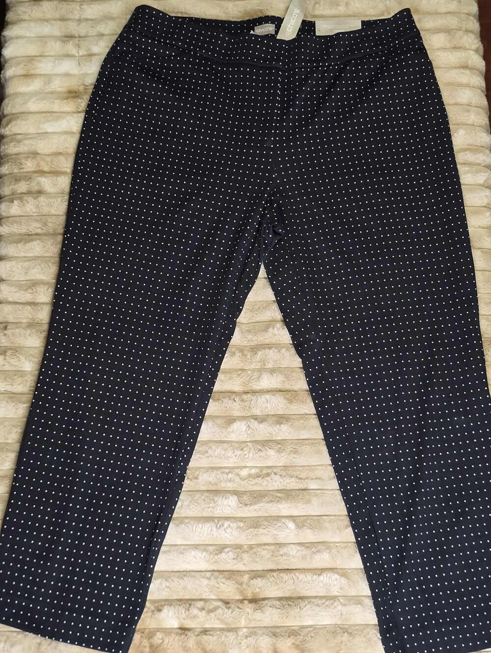 Chico's Black Pants with White Micro Dots Size 16